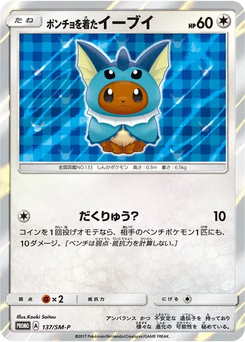 ポンチョを着たイーブイ
