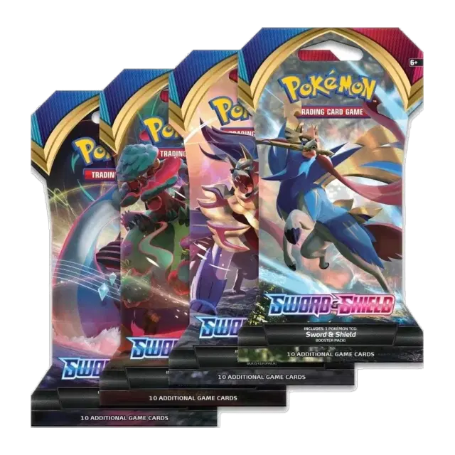 Sword And Shield Base Set Sleeved Booster Pack Art Bundle [Set of 4]