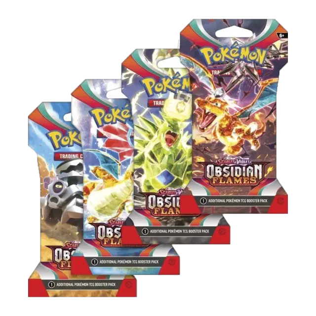 Obsidian Flames Sleeved Booster Pack Art Bundle [Set of 4]