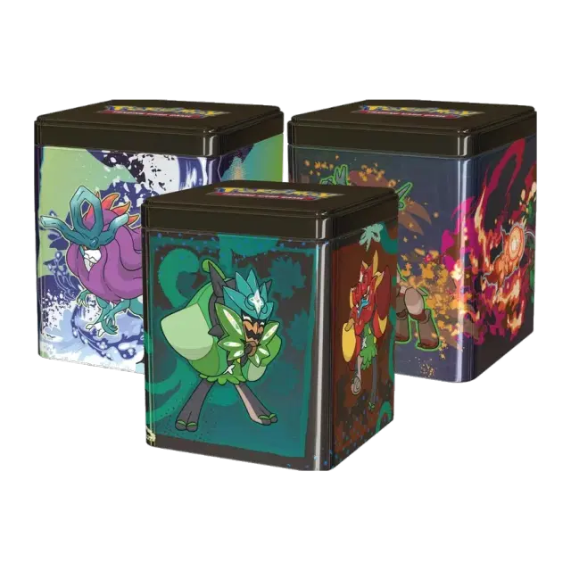 Pokemon Stacking Tins: Treasures of Ruin, Paradox Pokemon, Ogerpon [Set of 3]